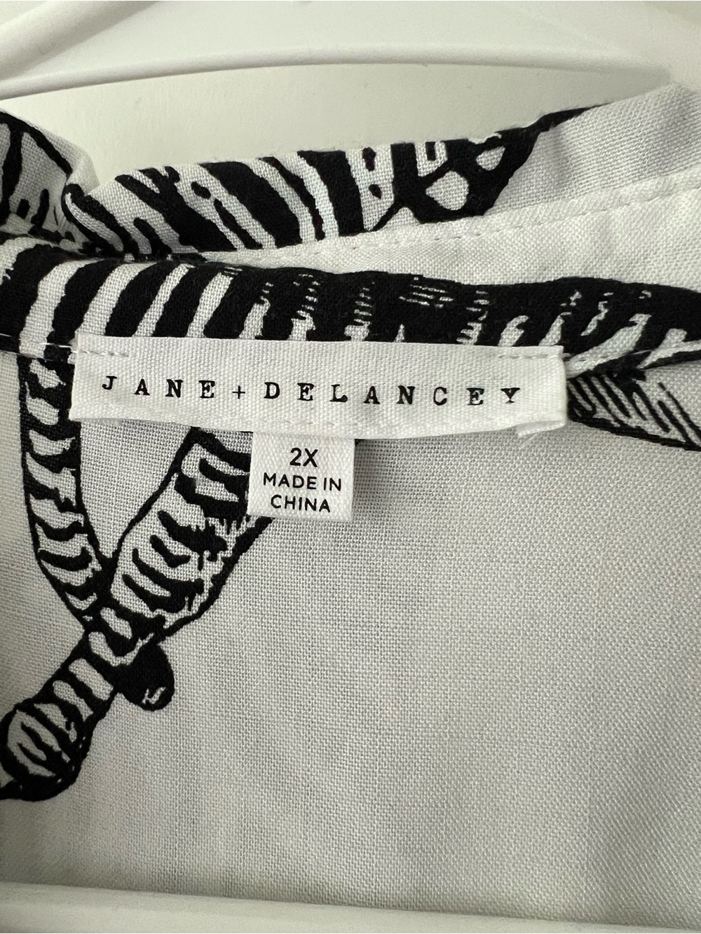 Jane and Delancey Black and White Zebra Print Button-Up Blouse - Picture 3 of 4
